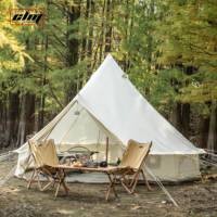 CLM 4-saisons toile de coton imperméable grande tente murale de chasse tente cloche de luxe avec trou de poêle de toit