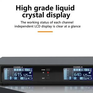 Micrófono Inalámbrico UHF DR80A de Condensador, de Doble Canal, para Conferencias, con Auriculares y Transmisor de Cinturón - Product Image 3