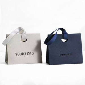 Tùy chỉnh thiết kế sang trọng màu đen Quà Tặng mua sắm bao bì túi giấy tùy chỉnh đồ trang sức túi giấy - Product Image 1