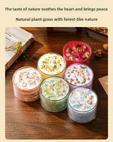 Kristall-Kräuter-Aromatherapie Sojawachs-Kerze Freesien-Duft Handgemachte Eisblumen-Aroma-Dekoration Luftreiniger für Erntedank und Ostern