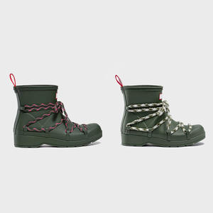 New <strong>Women</strong> <strong>Ankle</strong> Rain <strong>Boots</strong> with DIY Decorative Laces Waterproof Outdoor Shoes Factory Customizable Sample Service Gumboot - Product Image 3