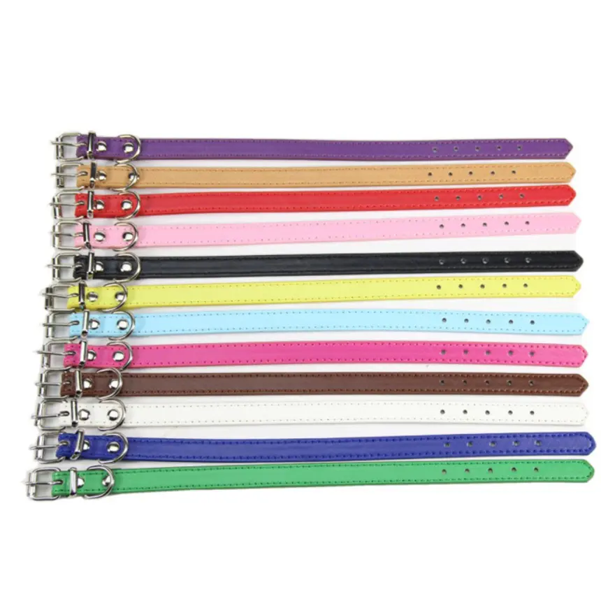 Dog Cat PU Leather Collars Varies Colors and Size Available Pet Collar