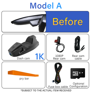 Cámara para Coche ACARCAM 4K con Doble Lente, Sensor G, Visión Nocturna y Monitor de Estacionamiento para Ford Kuga 2013-2017 <span class=keywords><strong>Escape</strong></span> 2013-2019 - Product Image 6