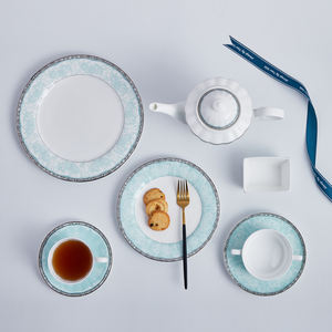 Hotel Bone China Vaisselle Plats Assiettes Emballage écologique certifié LFGB Ramequin Assiettes modernes <span class=keywords><strong>en</strong></span> porcelaine osseuse pour la gastronomie - Product Image 6