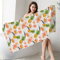Serviettes de bain et de visage en microfibre et coton personnalisées, motif sportif, pour la maison et la plage, avec logo personnalisé