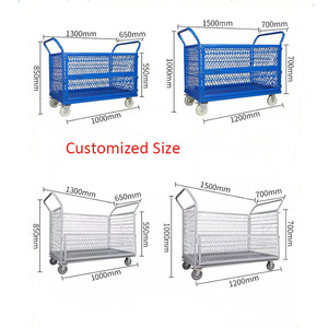 Hàng rào lồng gấp kho hội thảo xe đẩy dễ dàng di chuyển chuyển hàng rào lưu trữ Xe đẩy thép hàng rào xe đẩy - Product Image 2
