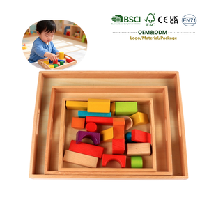 ถาดไม้พร้อมหูจับสำหรับเด็ก<span class=keywords><strong>อนุบาล</strong></span>และศูนย์การเรียนรู้แบบมอนเตสซอรี่ ของเล่นเสริมพัฒนาการ - Product Image 1