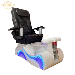 Chaise de pédicure de manucure de Spa de pied de Massage noir inclinable électrique de luxe haut de gamme pour le salon de manucure