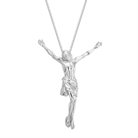 Collier pendentif jésus en argent sterling 925 corps complet plaqué rhodium pendentif jésus pour les croyants chrétiens religieux