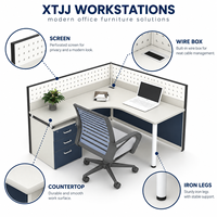 Poste de travail de bureau moderne modulaire avec cloison et armoire de rangement, bureau pour espace de travail partagé ouvert