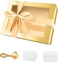 Boîte cadeau de luxe jaune personnalisée avec fermeture magnétique à rabat, fenêtre transparente en PVC, emballage en papier, boîte cadeau avec ruban en soie