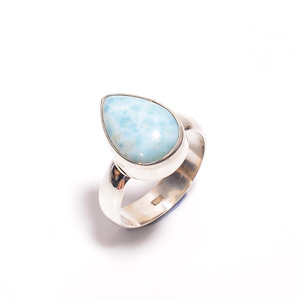 High Quality Larimar <b>Ring</b> Handmade Fine Jewelry 925 <b>Sterling</b> <b>Silver</b> Wholesale <b>Rings</b> Manufacturer - Product Image 1