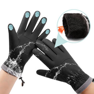 Custom Winter Outdoor Sports Windproof Waterproof <b>Touchscreen</b> Thick Plush Thermal Lining Hand Warm <b>Gloves</b> - Product Image 1