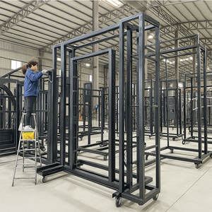 Portes en fer forgé à double entrée modernes et luxueuses, avec design élégant de grille en verre pour appartement, salon, extérieur, chambre à coucher, extérieur - Product Image 6