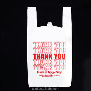 Venta caliente Aduanas Compras de plástico Gracias Camisetas Bolsas para restaurante Embalaje de alimentos Bolsas de plástico para negocios - Product Image 4