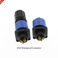 Connecteur d'alimentation automobile étanche IP67, 2 broches, multi-broches, contacts en laiton plaqué or, assemblage autobloquant pour éclairage extérieur