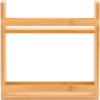 Étagère à épices rectangulaire en bois double couche, écologique, classique, à taille réglable, non pliable, pour rangement de cuisine