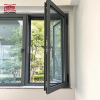 Fenêtre à battant en aluminium épaissi, personnalisée, insonorisée, moderne, avec écran en verre trempé et acier inoxydable