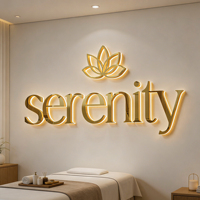 Enseigne lumineuse personnalisée avec logo rétroéclairé, lettres en métal 3D LED, enseigne murale illuminée pour salon de beauté, spa, entreprise