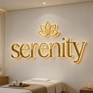 Enseigne LED Lumineuse Personnalisée Lc pour Salon de Beauté, Logo 3D Intérieur, Lettres Métalliques Rétroéclairées pour Entreprise, Enseigne Murale LED Illuminée - Product Image 1
