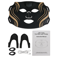 Masque Photon Sans Fil Flexible 7 Couleurs 180 Faisceaux Silicone de Qualité Alimentaire Ergonomique Rechargeable par USB Soin Quotidien de la Peau Outil de Soin Cutané