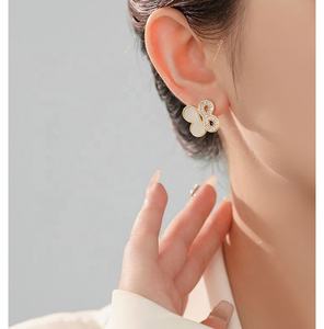 High-End Women's Geometric <b>Stud</b> Earrings S925 <b>Silver</b> Gold Plated Zircon New Irregular Design Trendy Style Versatile Light - Product Image 5