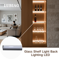 Profilé en aluminium LED pour éclairage arrière de tablette en verre de 8 mm, pour vitrine à vin, meuble de présentation, éclairage de meubles YB2004-41