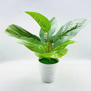 Qi Xing <b>Artificial</b> Banyan Leaf Plant 33 Cm Plastic Indoor Decor Greenery - Product Image 3
