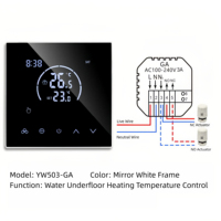 Termostato Inteligente Wifi Tuya con Pantalla Táctil Espejo, Control por Voz y App, Programación de 7 Días para Calefacción por Agua, Eléctrica, por Suelo Radiante y Caldera de Gas