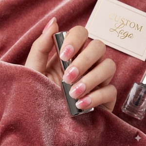 Litchea Venta al por mayor de tiras de uñas de gel autoadhesivas de un solo uso, color nude cremoso puro, sin <span class=keywords><strong>UV</strong></span>, no tóxicas, serie de colores completos, sin HEMA - Product Image 2