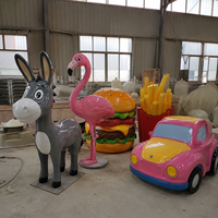 Sculptures en plastique, âne, flamant rose, grande taille, éclairées, dessin animé, taille réelle, voiture, extérieur, sculpture personnalisée en fibre de verre