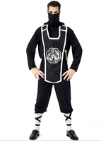 Costume de ninja guerrier Hokkaido noir pour homme adulte, nouveau pour Halloween, costume de cosplay, tenue fantaisie pour homme