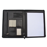 Professionnel affaires A4 fermeture éclair Padfolio portefeuille dossier Vintage organisateur 60 feuilles couverture rigide PVC cahiers professionnels