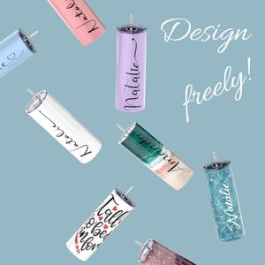 Custom Sublimation 20 oz Stainless Steel Tumblers Blank <b>Cups</b> for Straight Skinny Double Wall Vacuum Insulated Lids <b>Straws</b> - Product Image 3