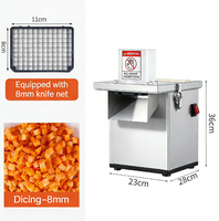 Commerciële groentesnijmachine UK 600kg/uur 220V motor voor QSR restaurants, plantaardige menu's, aardappel/fruit bakkerij, lange levensduur