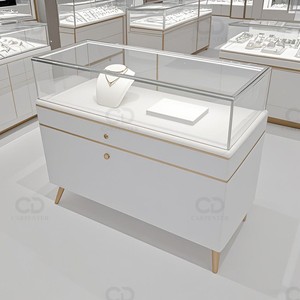 Thiết kế mới tối giản đồ trang sức Showcase Bảo tàng hiển thị tủ đứng cho tùy chỉnh Cửa hàng đồ trang sức thiết kế - Product Image 2