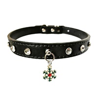 Collier pour chien transfrontalier en plastique couleur unie, anti-étranglement, pour Corgi et Teddy, avec pendentif de Noël, style Ins