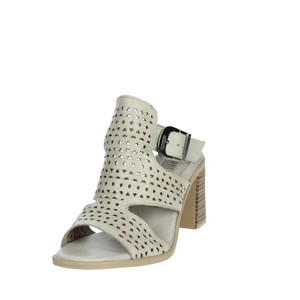 Sandali con tacco alla moda da donna con top in pizzo 160649 scarpe da sposa grigie a punta quadrata chiusura con lacci - Product Image 6
