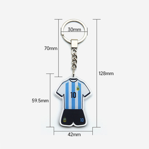 Llavero de acrílico personalizado con logo de club de fútbol, llavero de camiseta de estrella de fútbol con impresión a doble cara de alta calidad al por mayor - Product Image 6