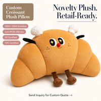 Peluche Croissant Personnalisée OEM ODM Vente en Gros Directe Usine Oreiller en Peluche Nouveauté avec Design Personnalisé Certifié CE CPC