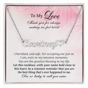 Collar con Colgante de Corazón y Nombre Personalizado en Cobre, Tarjeta con Texto Personalizado, Regalo Romántico para tu Pareja - Product Image 3