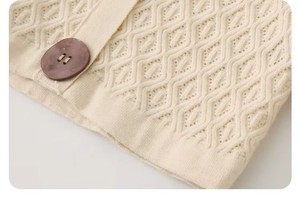 <span class=keywords><strong>Cardigan</strong></span> en tricot pour <span class=keywords><strong>femme</strong></span> à col polo et manches longues, texture losanges, boutons colorés, faible MOQ, personnalisable - Product Image 6