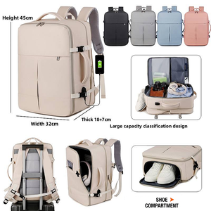 Wholesale Custom Logo Expandable <strong>Laptop</strong> <strong>Backpack</strong> Polyester Large Capacity Waterproof Oxford USB for 15.6 Inch <strong>Laptop</strong> - Product Image 1