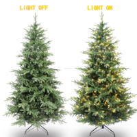 Künstlicher Fichten-Weihnachtsbaum mit Scharnierstruktur und Vorinstallierten Trendigen Warmen Lichtern