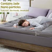 Protège-matelas hôtelier Queen Size en microfibre rafraîchissante, fibres de polyester, antistatique, thérapeutique, massant, épais, toutes saisons