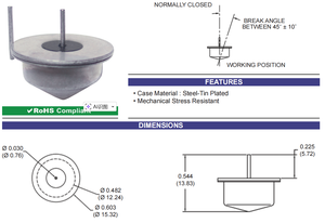 Interrupteur à bascule HKFAST CW1745-1, corps métallique cylindrique, point vert, montage traversant, couleur argent - Product Image 2