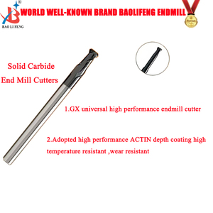 Baolifeng sản xuất GX loạt mục đích chung chế biến thép OEM 4-Flute phẳng Carbide vuông góc bán kính Vòng mũi endmill - Product Image 3