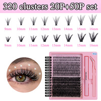 Extensions de cils DIY en vrac de haute qualité, marque YOUXIN, faites à la main, 12 rangées de bouquets individuels, en cheveux synthétiques, prêtes à l'emploi (RTS)