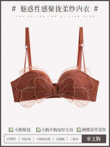 Conjunto japonesa de lencería sexy para mujer, pechos pequeños, <span class=keywords><strong>sujetador</strong></span> <span class=keywords><strong>sin</strong></span> aros, bragas, <span class=keywords><strong>sujetador</strong></span> superior fino y grueso para mujer, venta al por mayor - Product Image 5