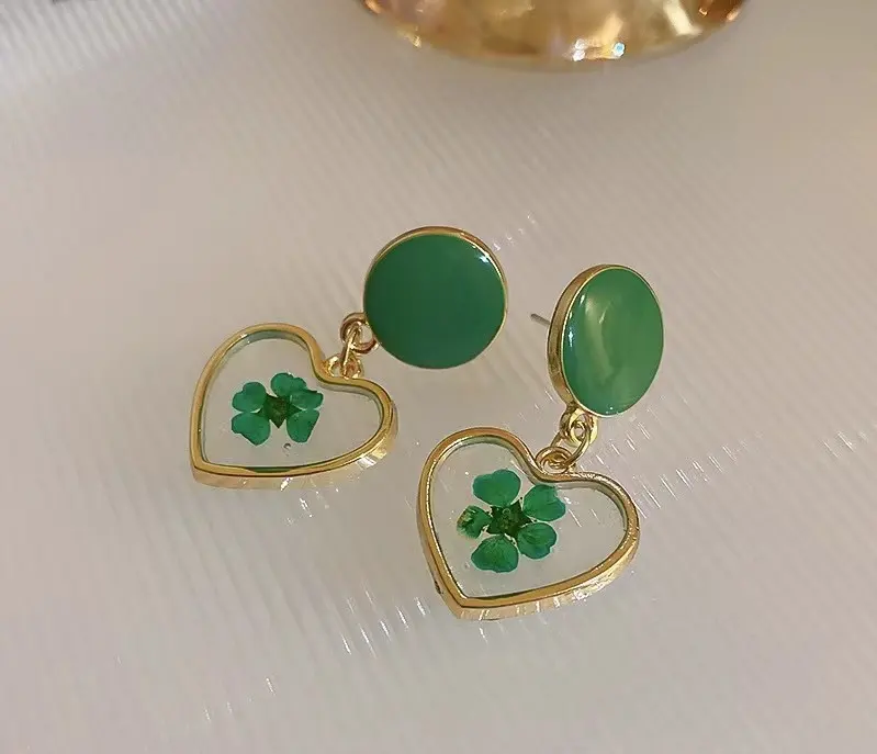 Dark Blue Green Beautiful Exaggerated Fairy Flower Petal Tassel Earrings Trendy Western Earrings Womens Pendent Jewelry